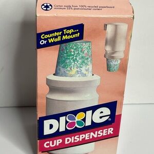 Vintage Dixie cup dispenser countertop  or wall cabinet mount in box  with cups